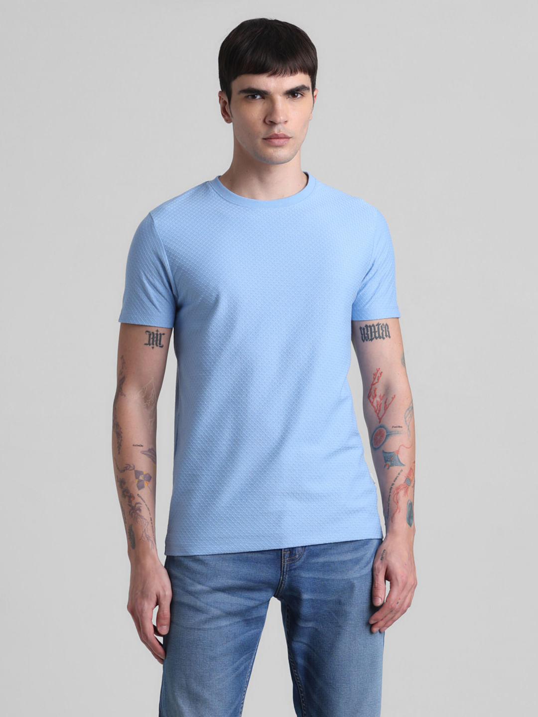 Blue Crew Neck T-shirt