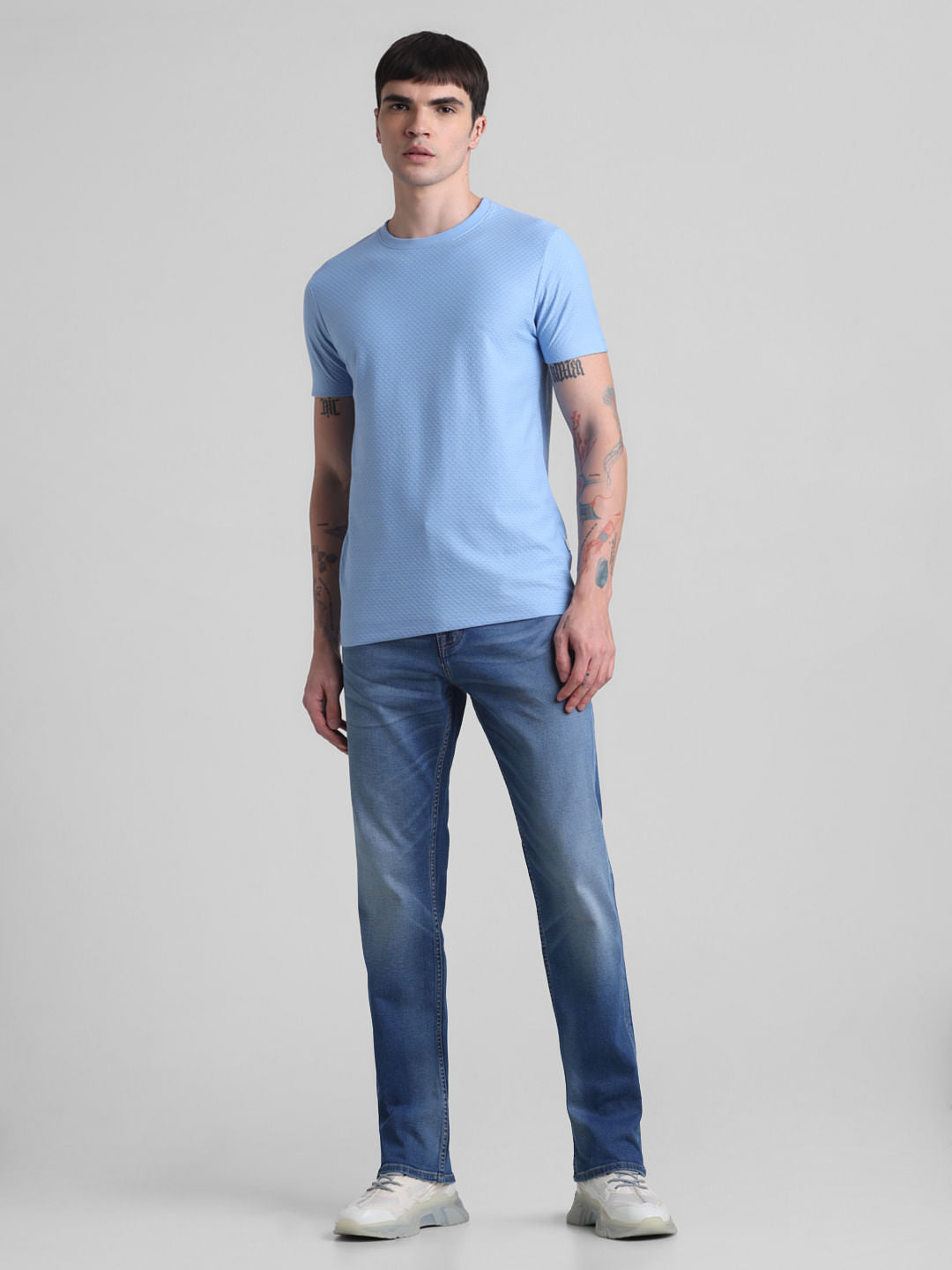 Blue Crew Neck T-shirt