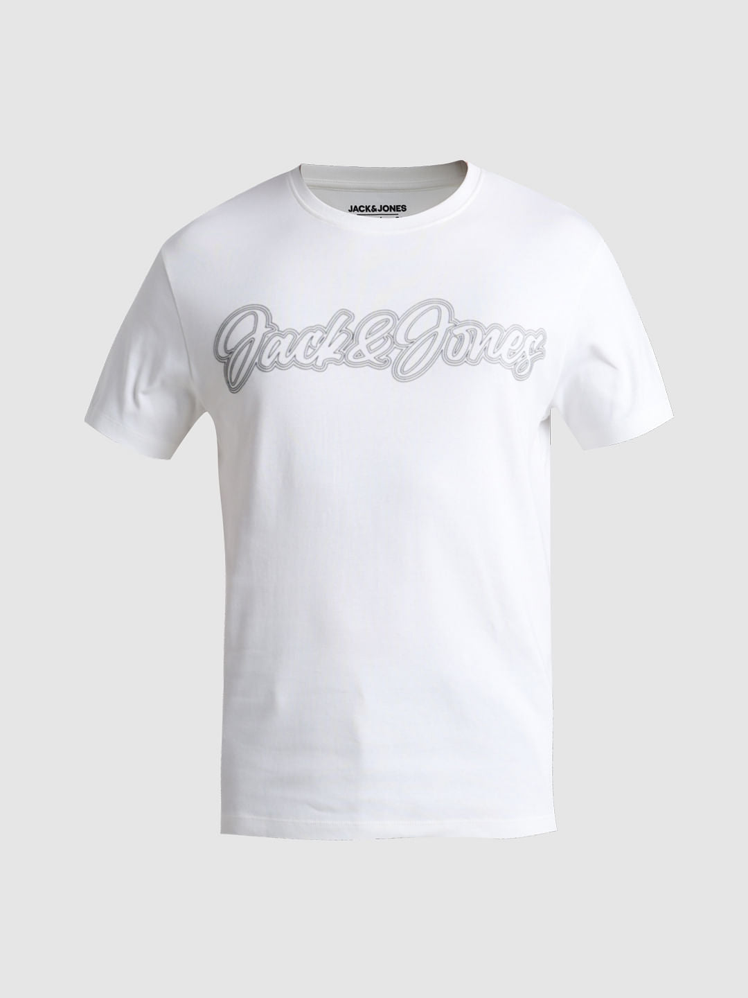 White Logo Print Crew Neck T-shirt