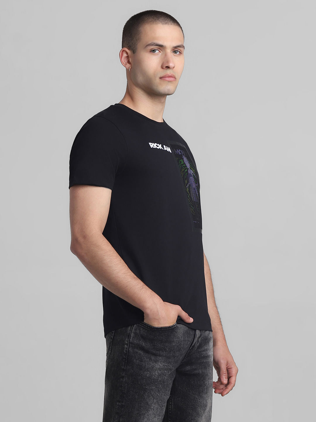 RICK & MORTY Black Graphic Print T-shirt