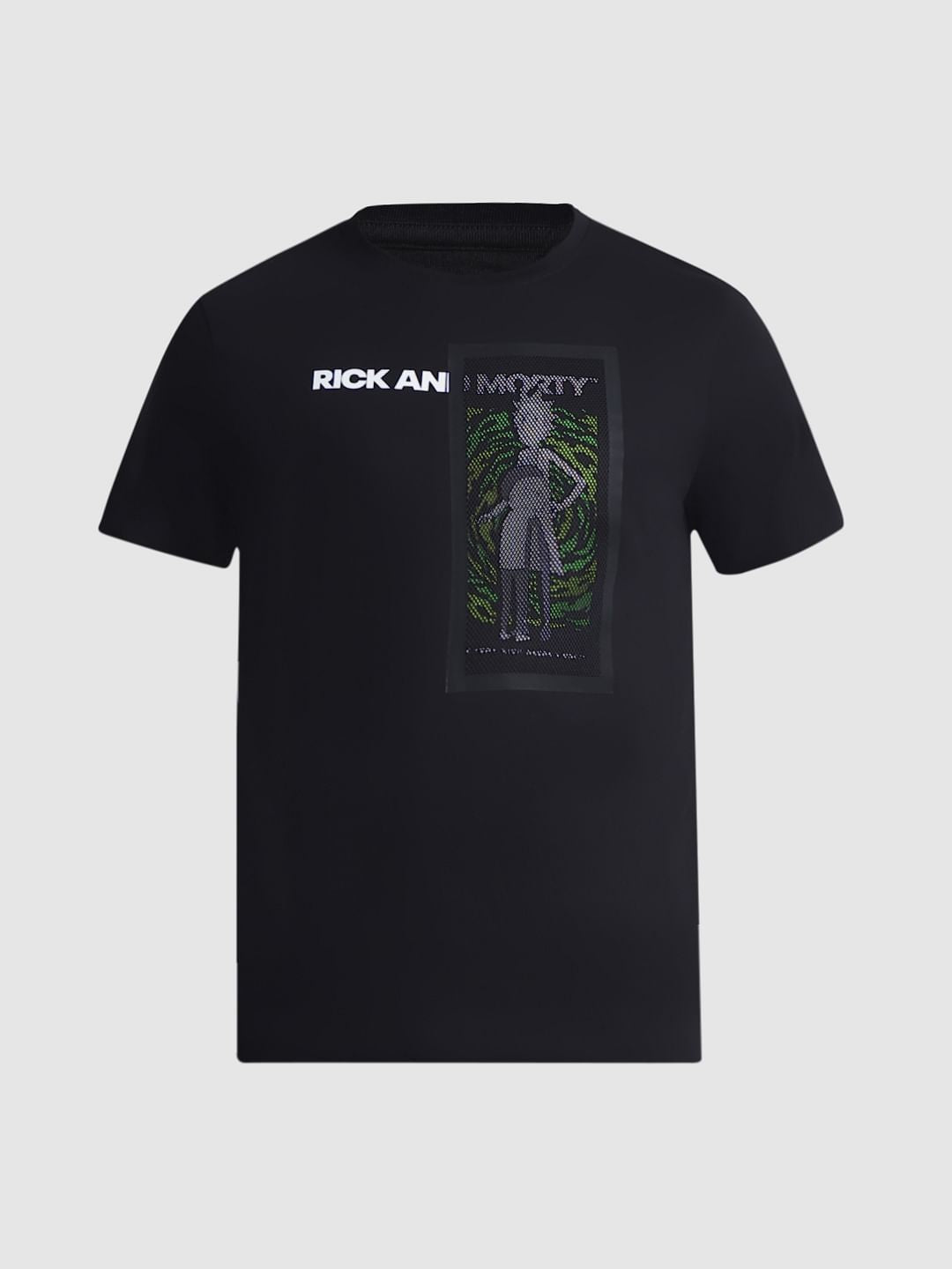 RICK & MORTY Black Graphic Print T-shirt