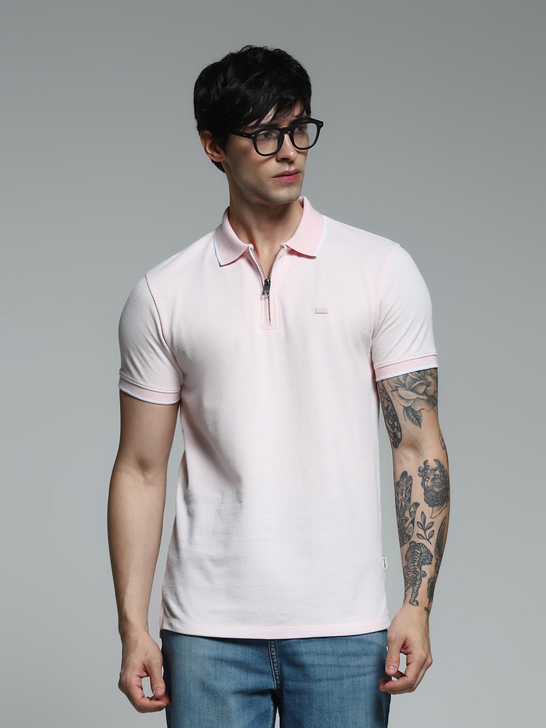 Light Pink Slim Fit Polo - S