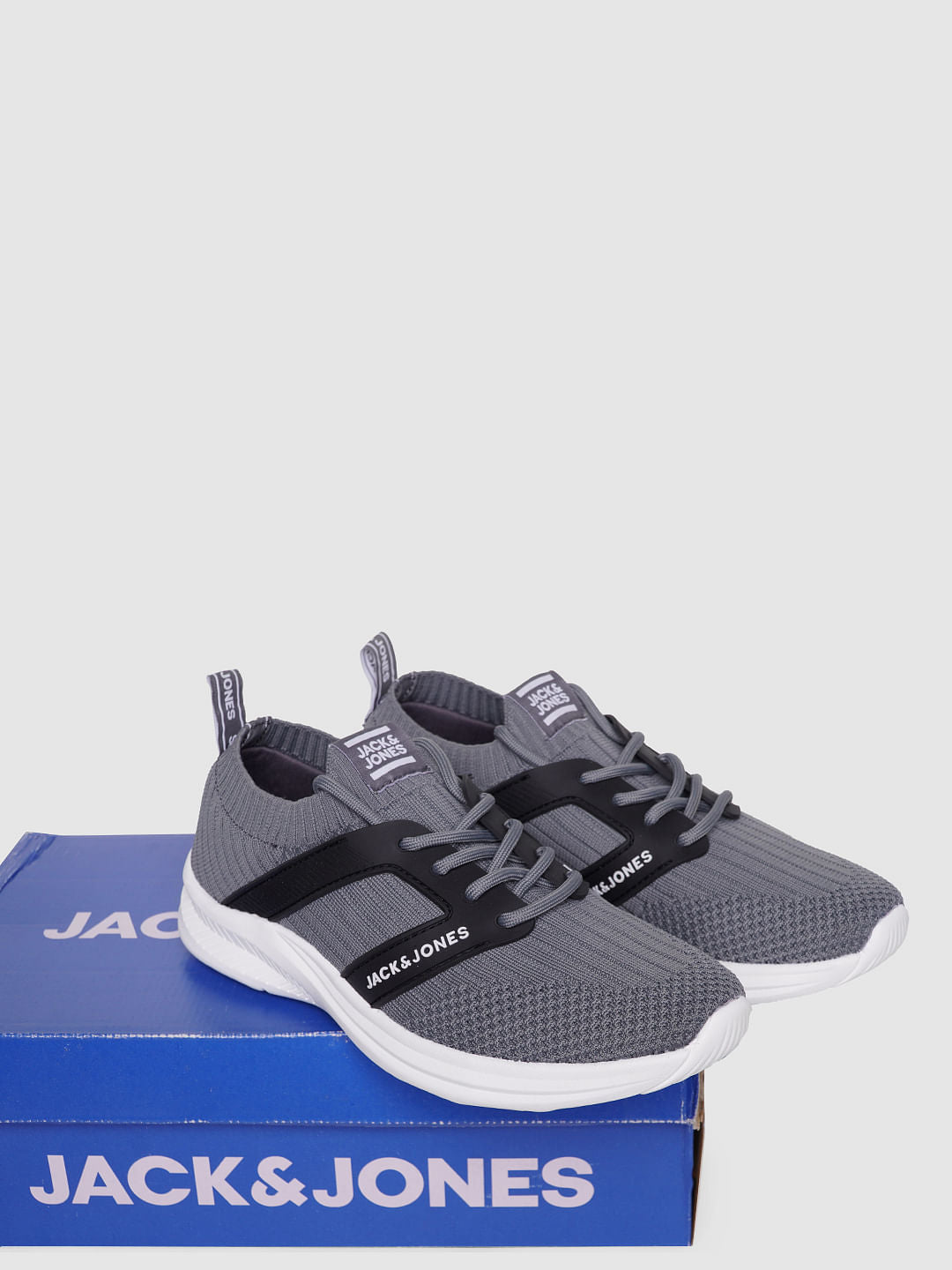 Grey Lace Up Sneakers - 6