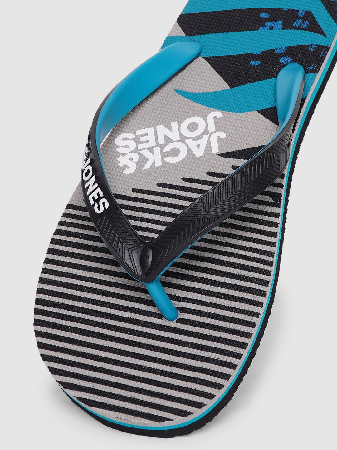 Grey & Blue Printed Flip Flops