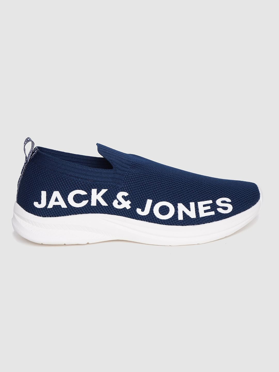 Blue Logo Print Slip On Sneakers - 6