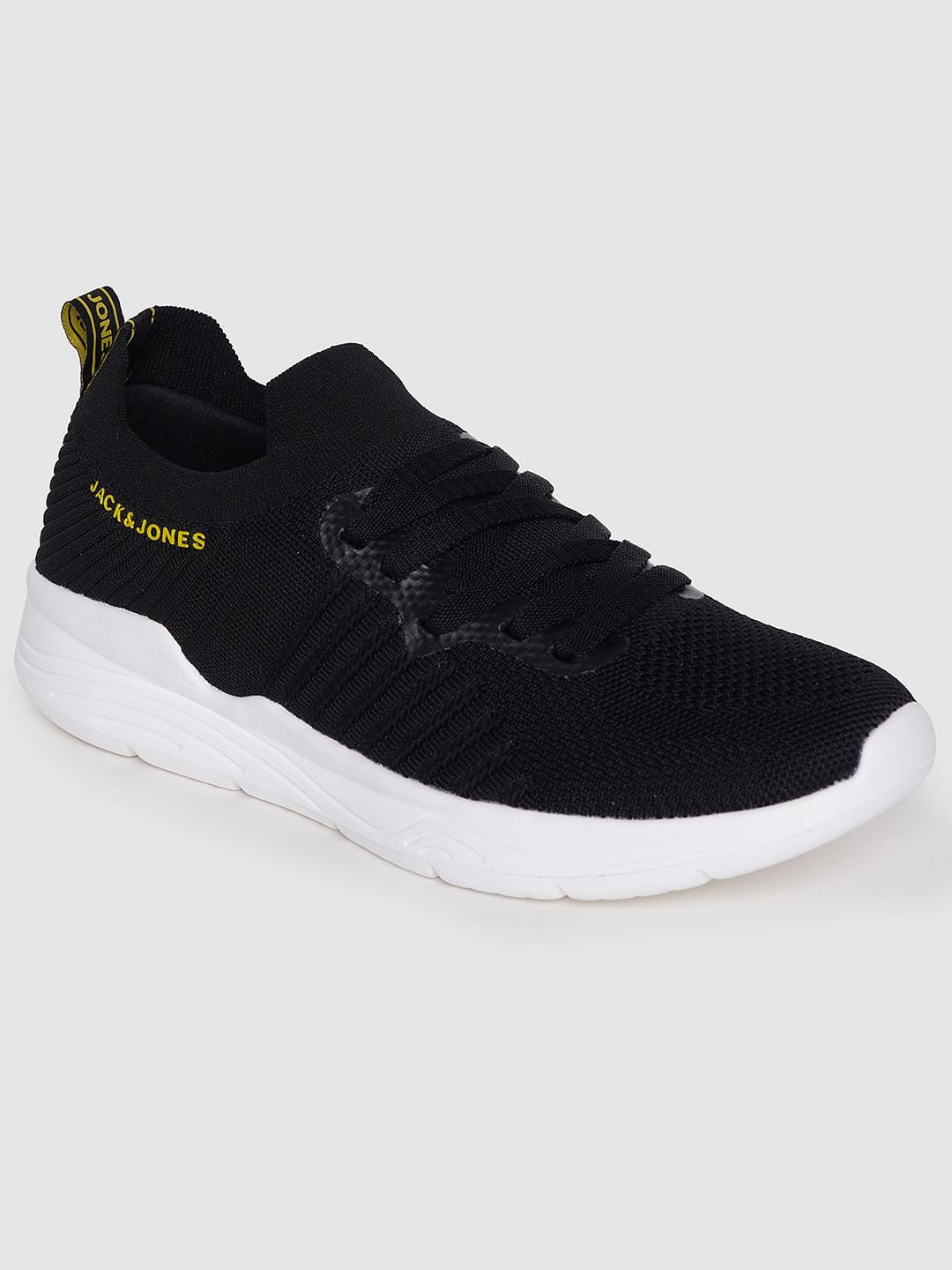 Black Logo Print Lace Up Sneakers - 6