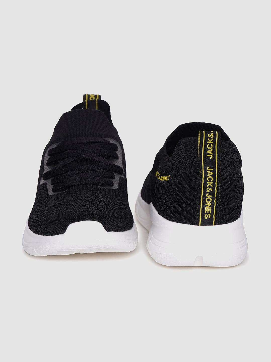 Black Logo Print Lace Up Sneakers