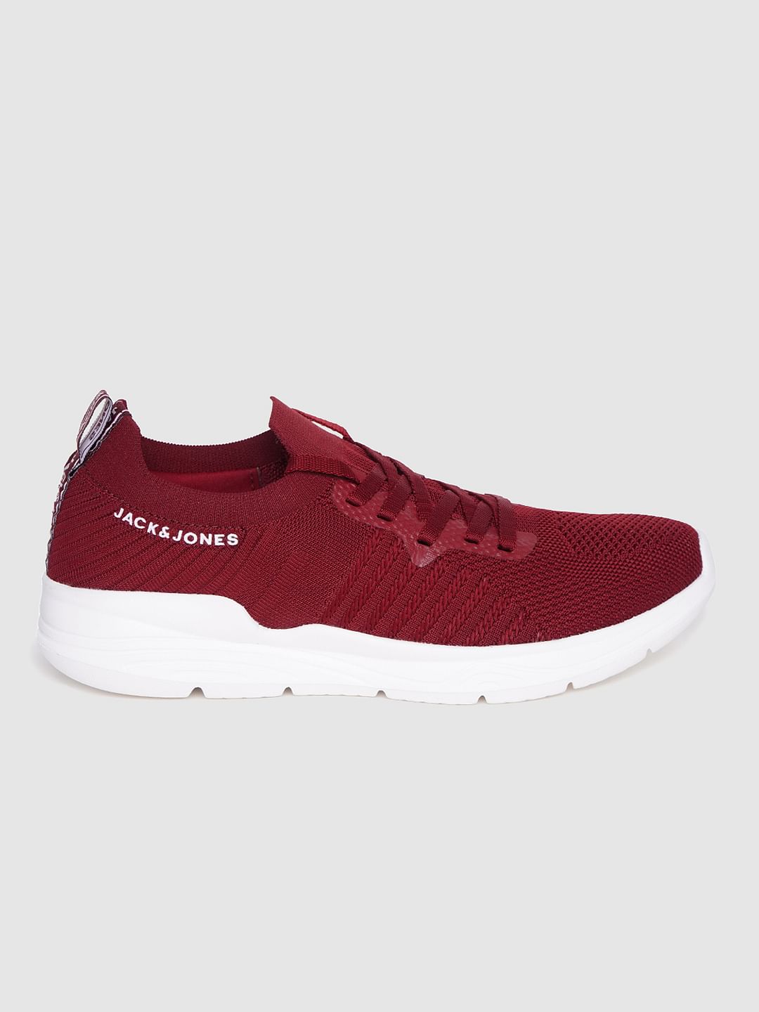 Red Logo Print Lace Up Sneakers - 6