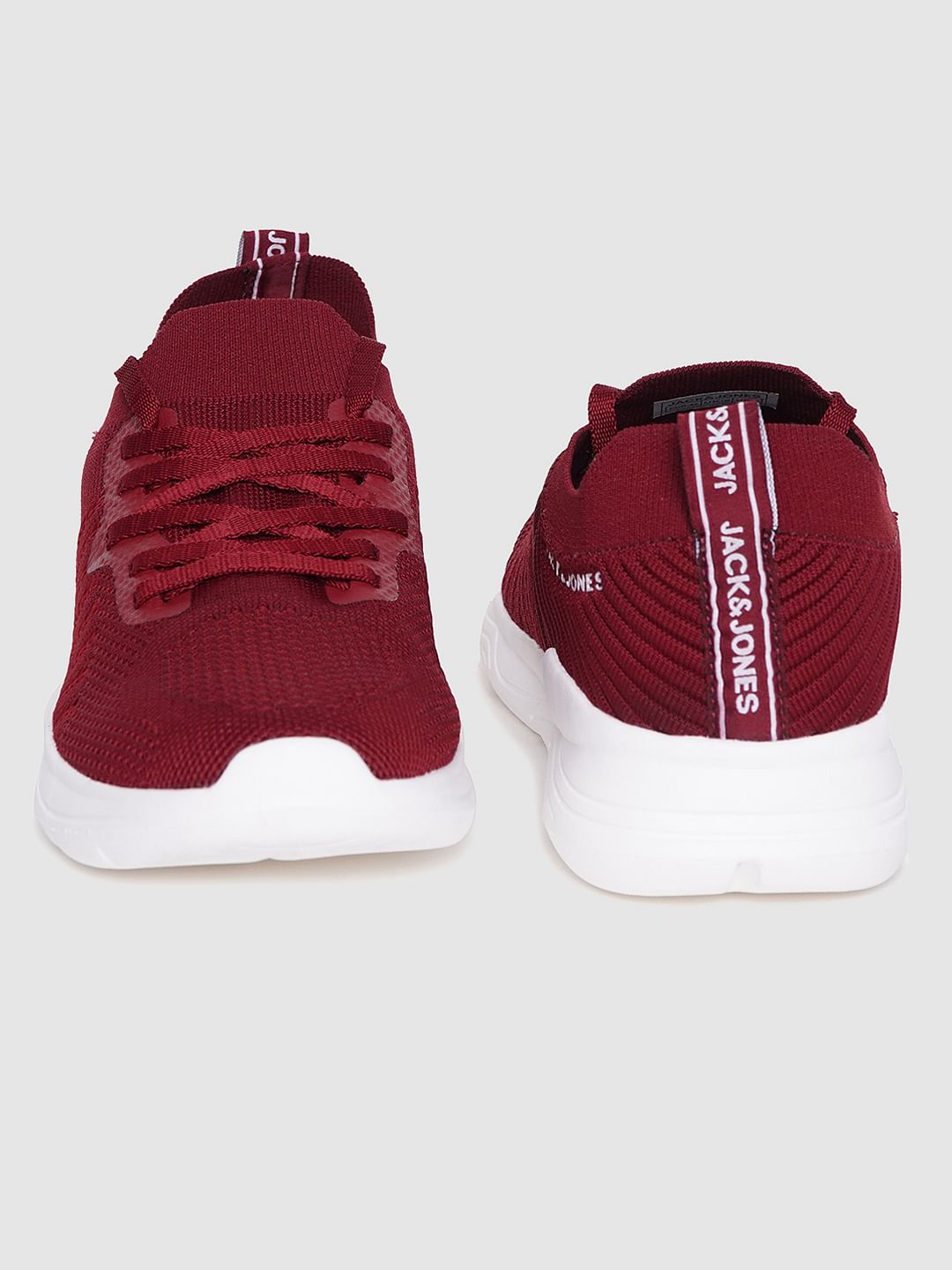 Red Logo Print Lace Up Sneakers