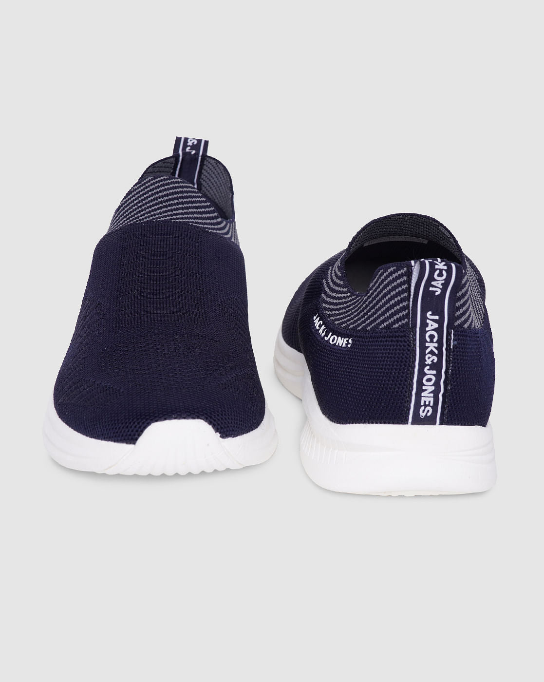 Blue Logo Print Slip On Sneakers