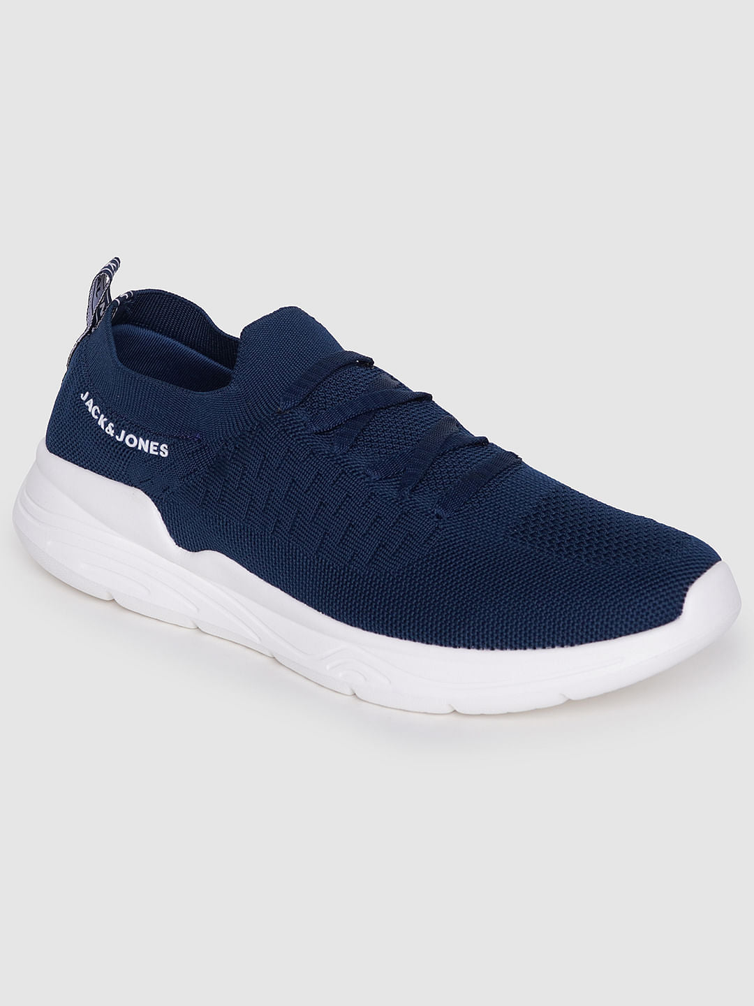 Blue Logo Print Lace Up Sneakers - 6