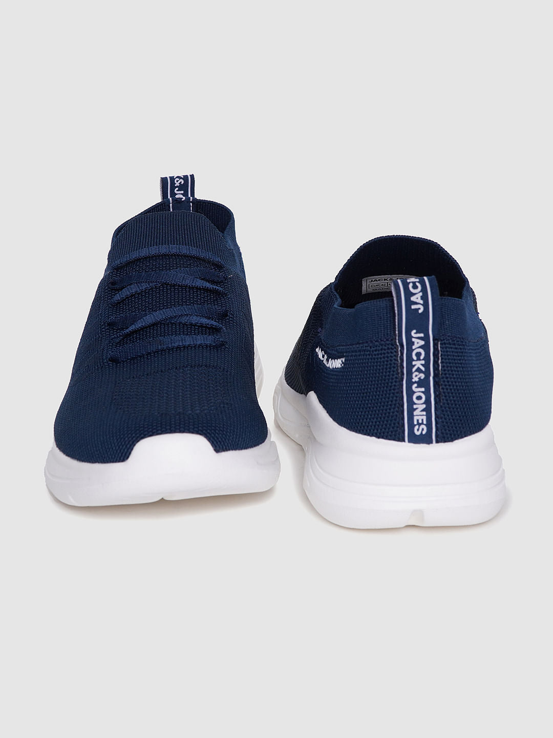 Blue Logo Print Lace Up Sneakers