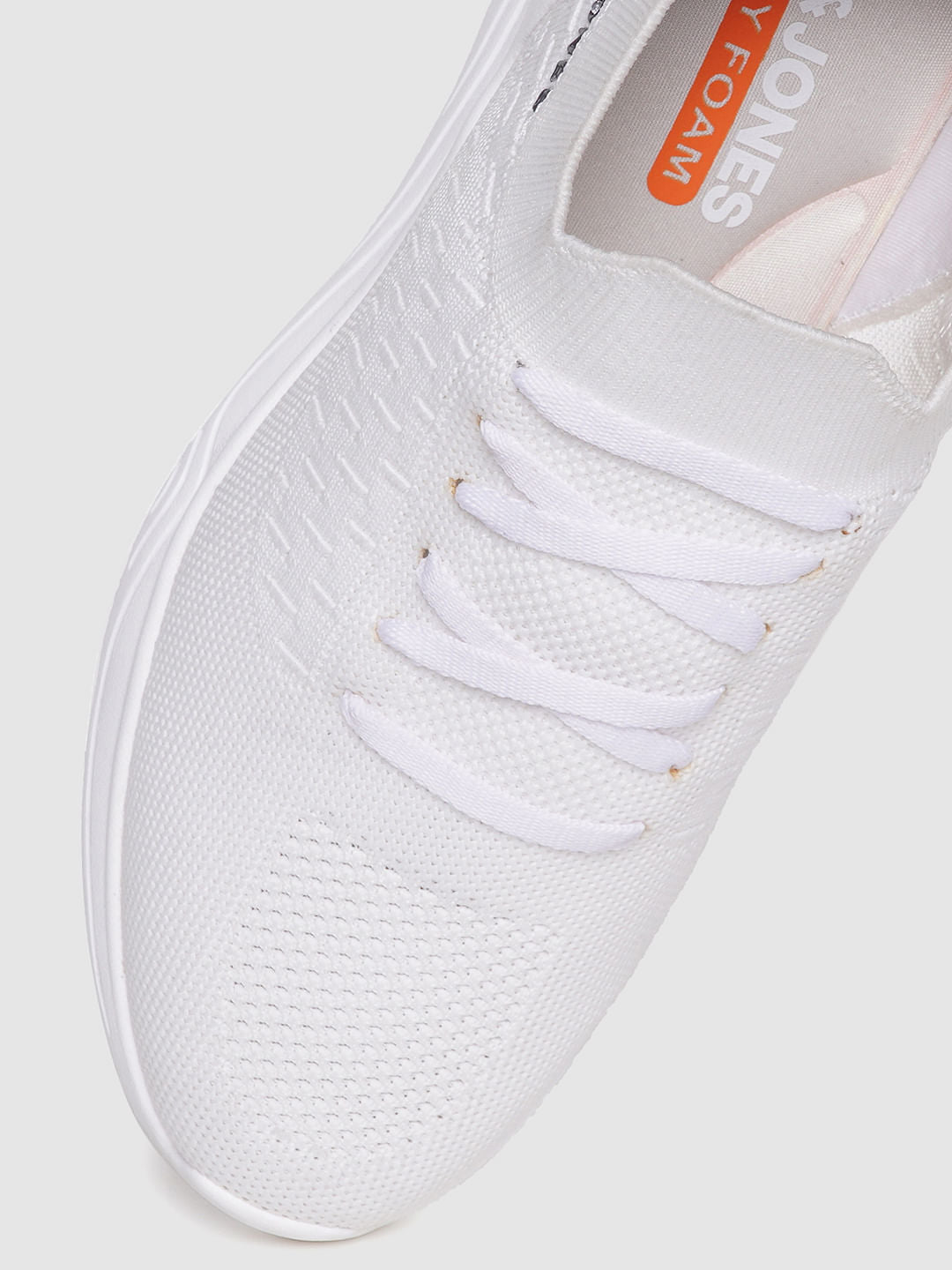 White Logo Print Lace Up Sneakers
