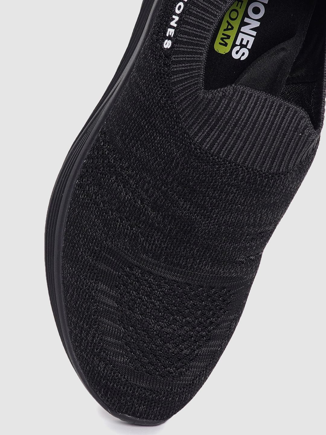 Black Self-Design Slip On Sneakers