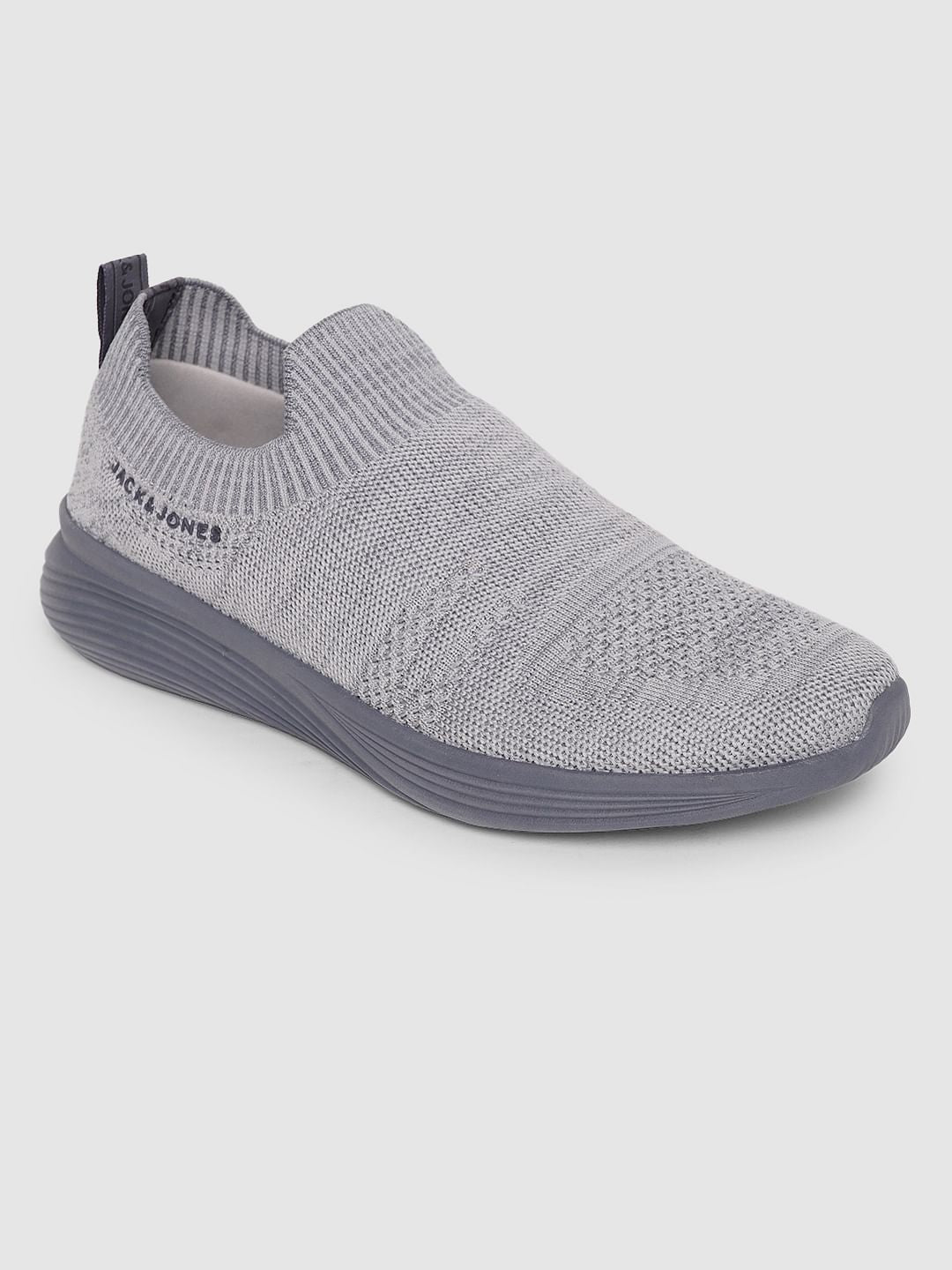 Grey Self-Design Slip On Sneakers - 6
