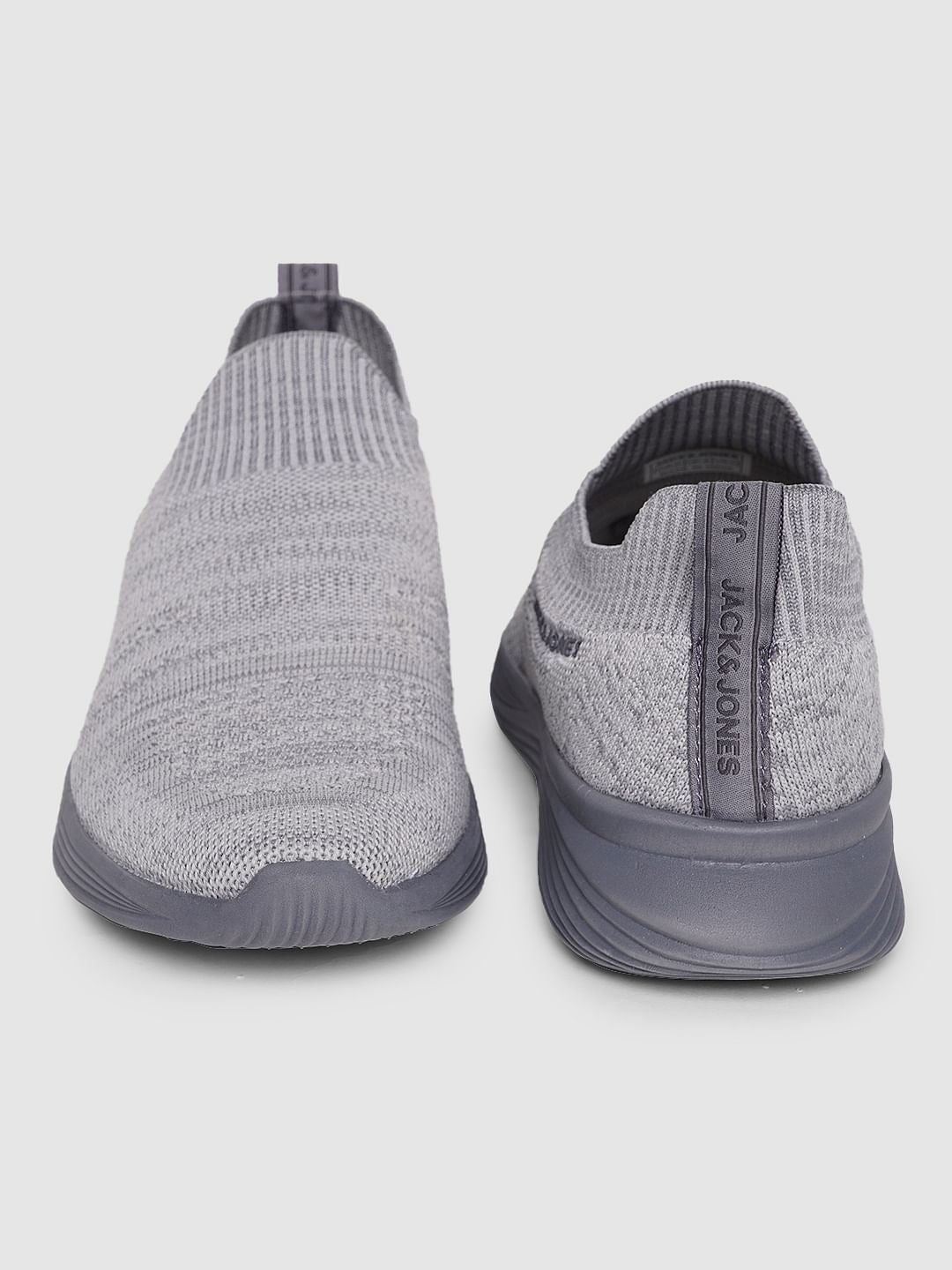 Grey Self-Design Slip On Sneakers