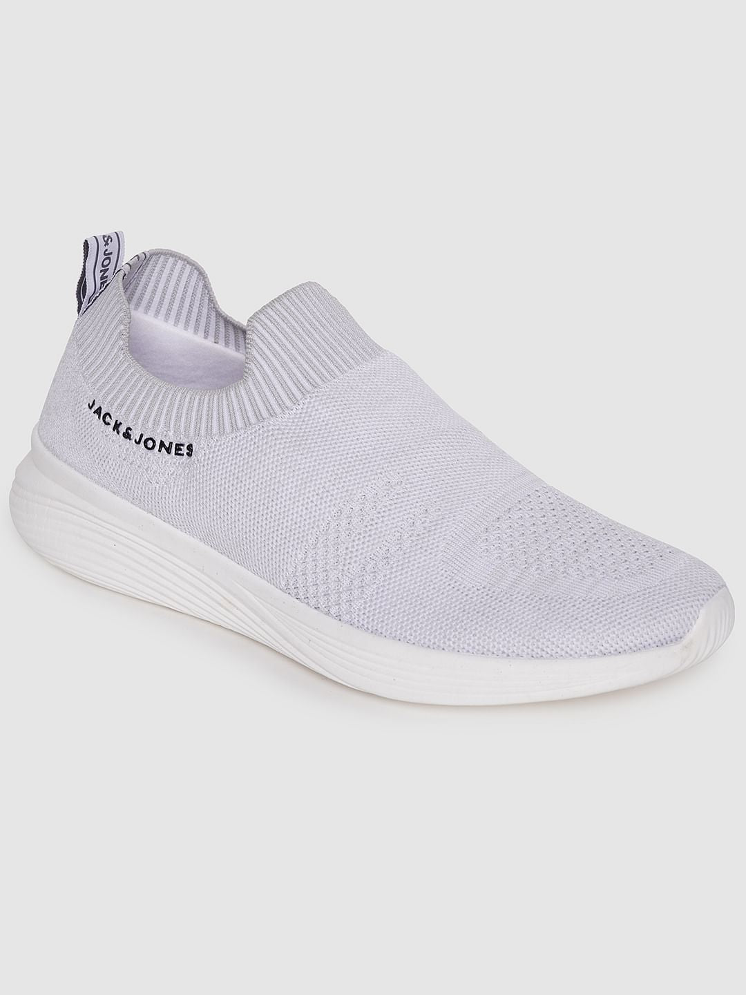 White Self-Design Slip On Sneakers - 6