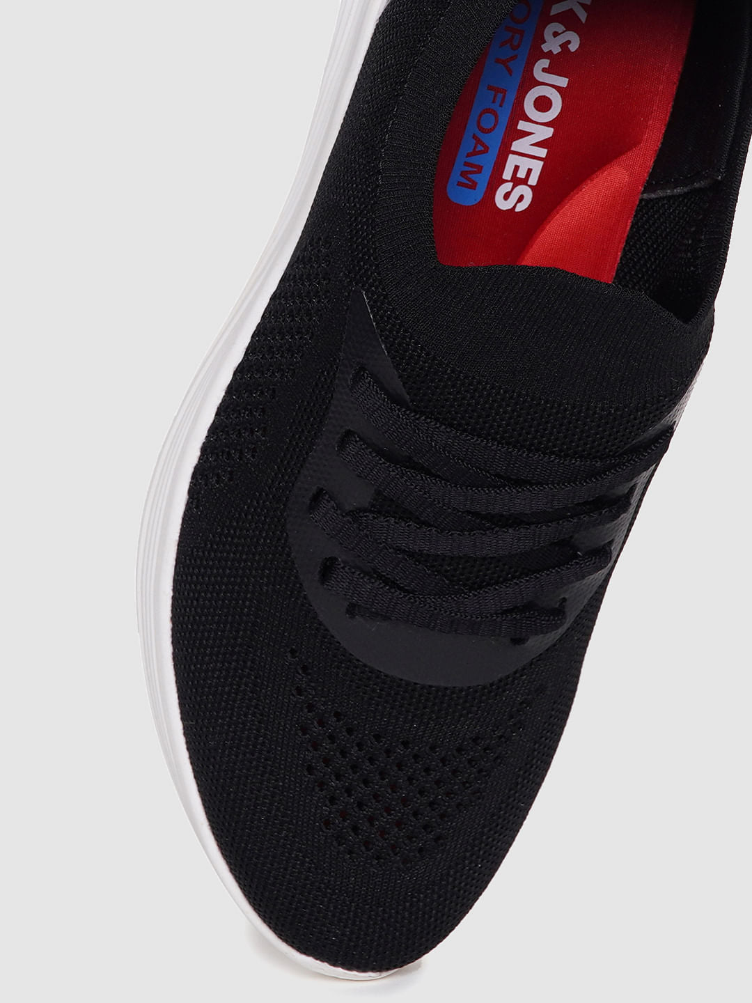 Black Knit Lace Up Sneakers