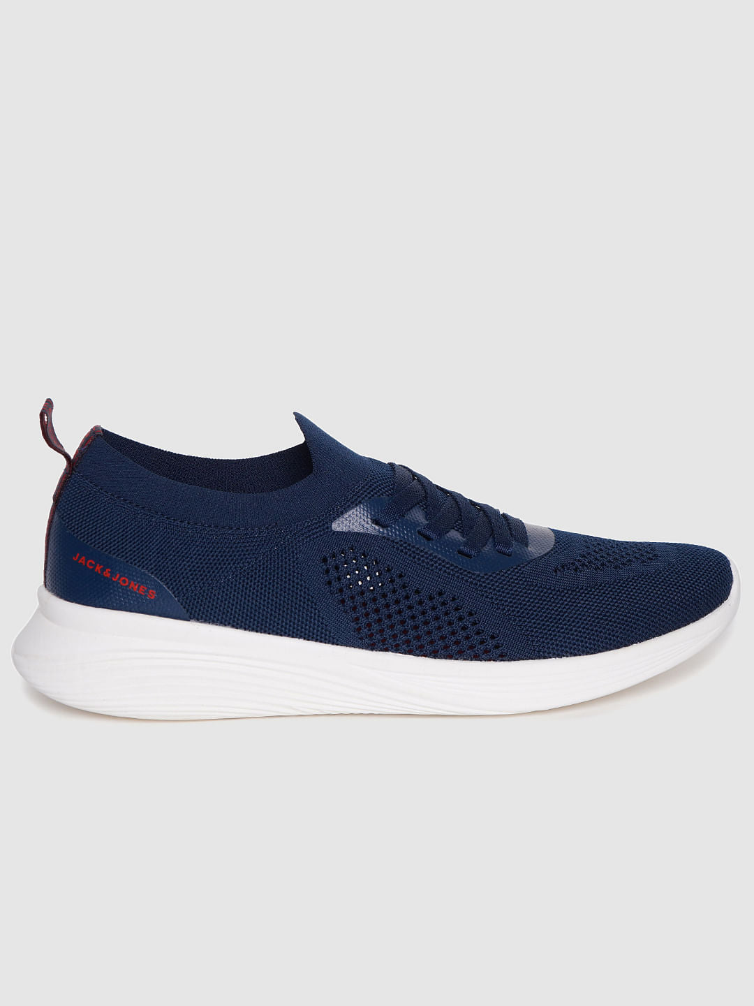 Blue Knit Lace Up Sneakers - 6