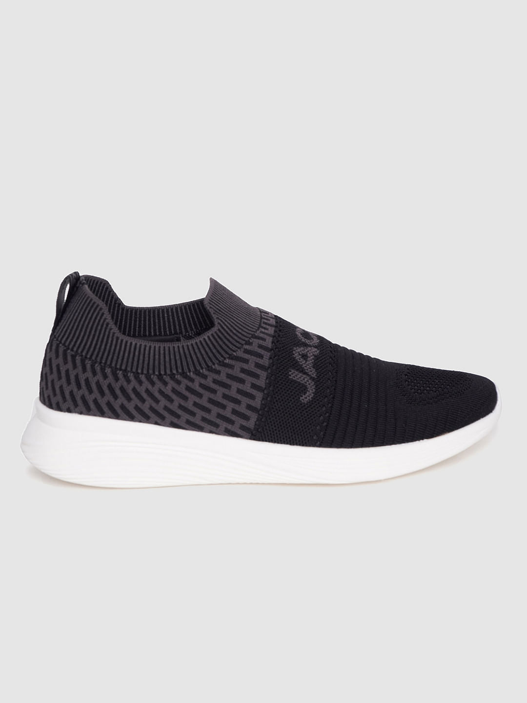 Grey Logo Print Slip On Sneakers - 6