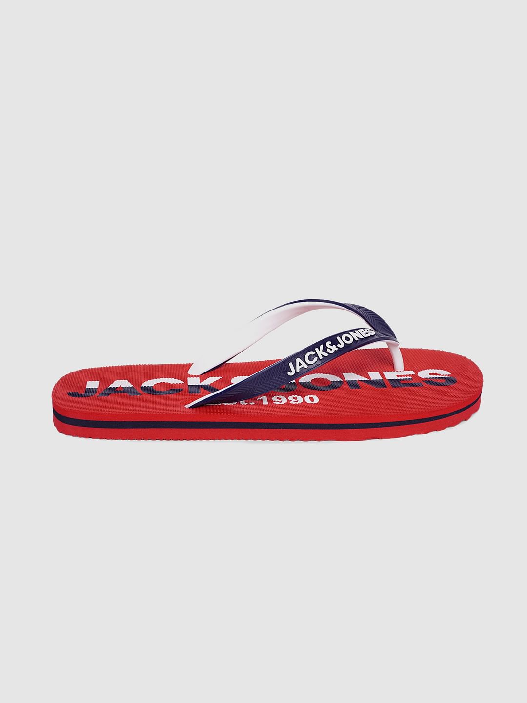 Red & Blue Logo Print Flip Flops - 6