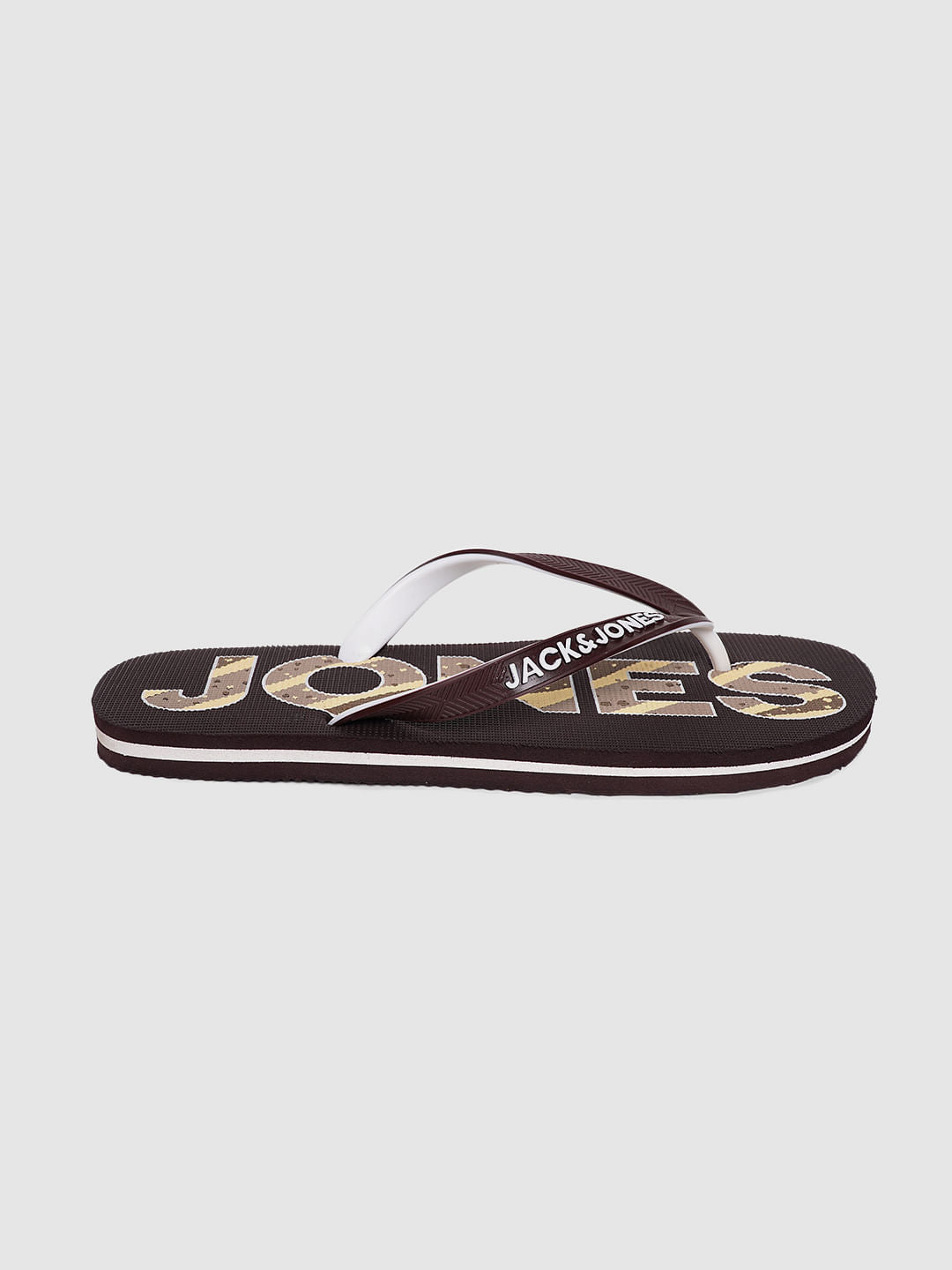 Brown Logo Print Flip Flops - 6