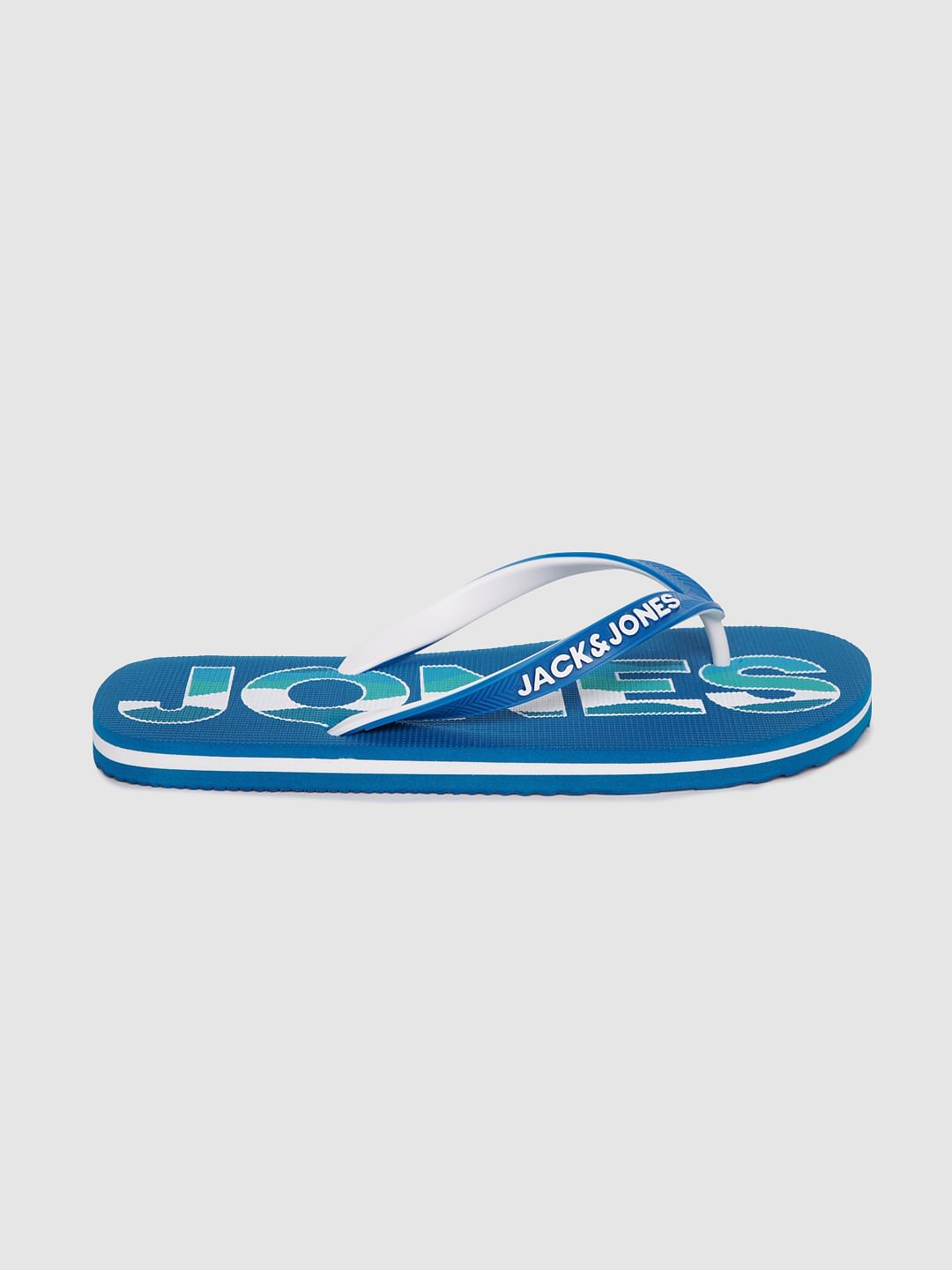 Blue Logo Print Flip Flops - 6