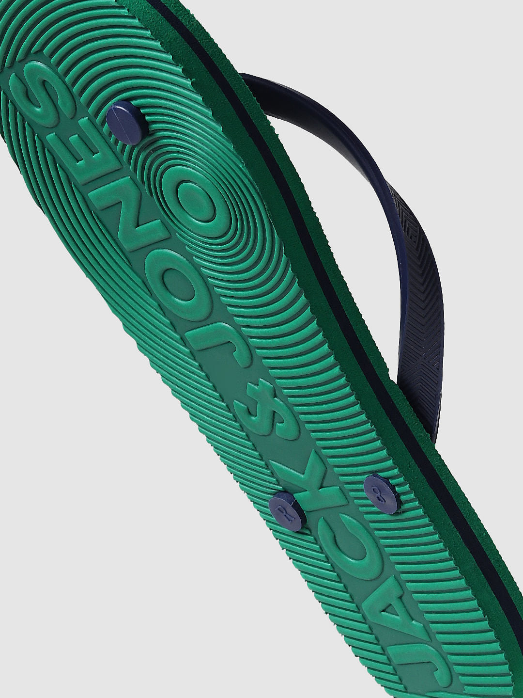 Green Logo Print Flip Flops