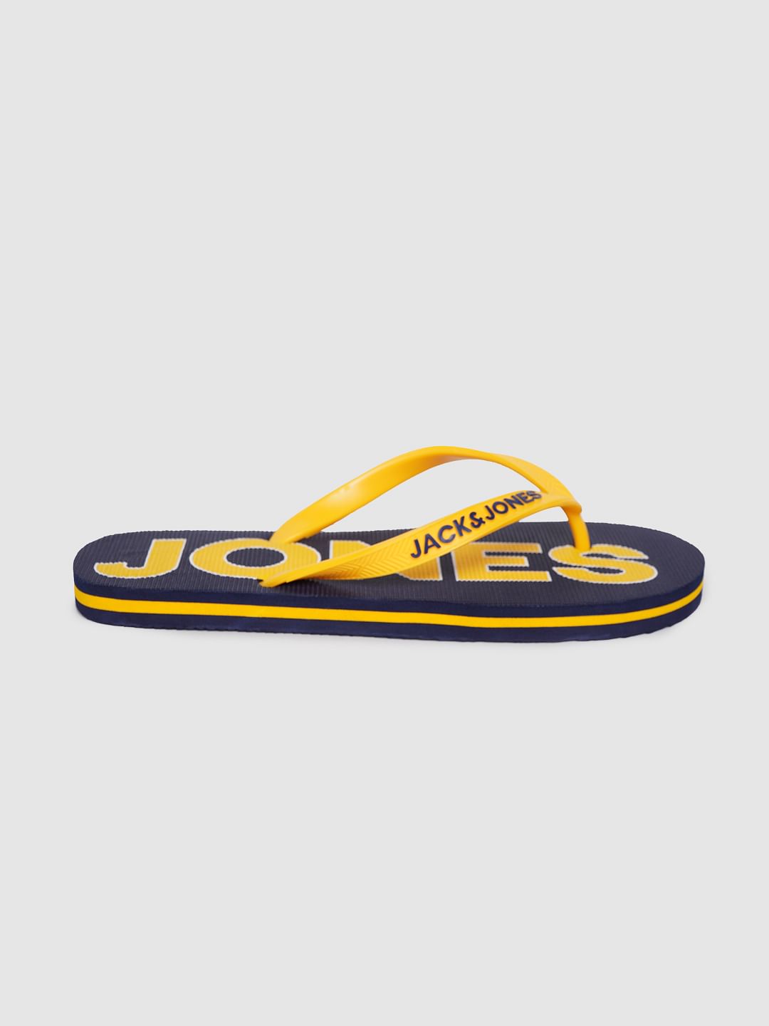 Blue & Yellow Logo Print Flip Flops - 6