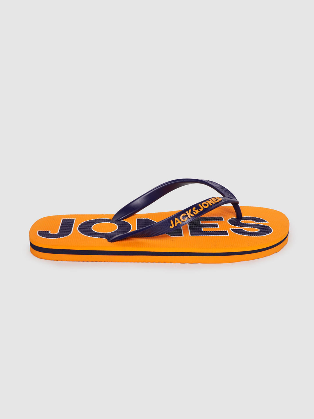 Orange & Blue Logo Print Flip Flops - 6