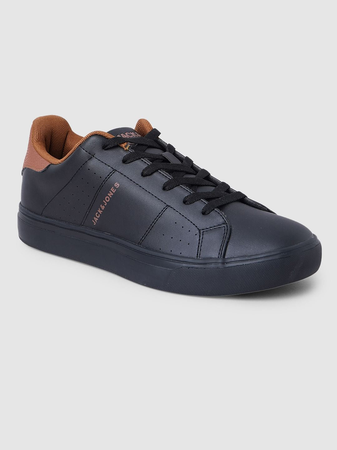 Black PU Casual Sneakers