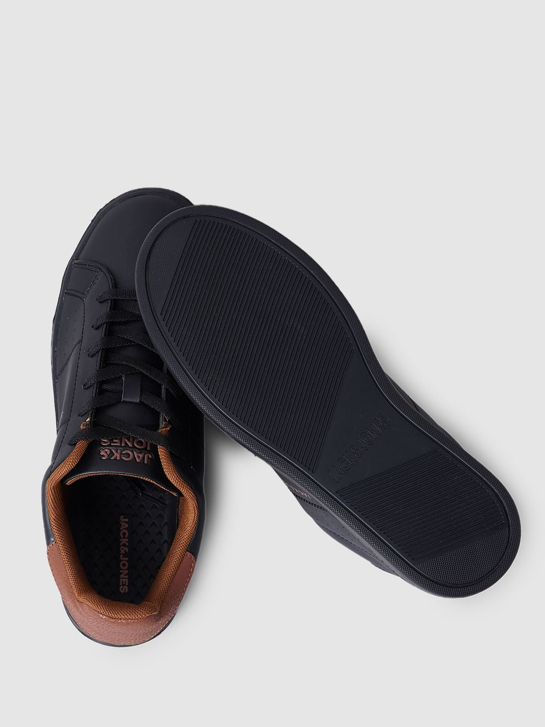 Black PU Casual Sneakers