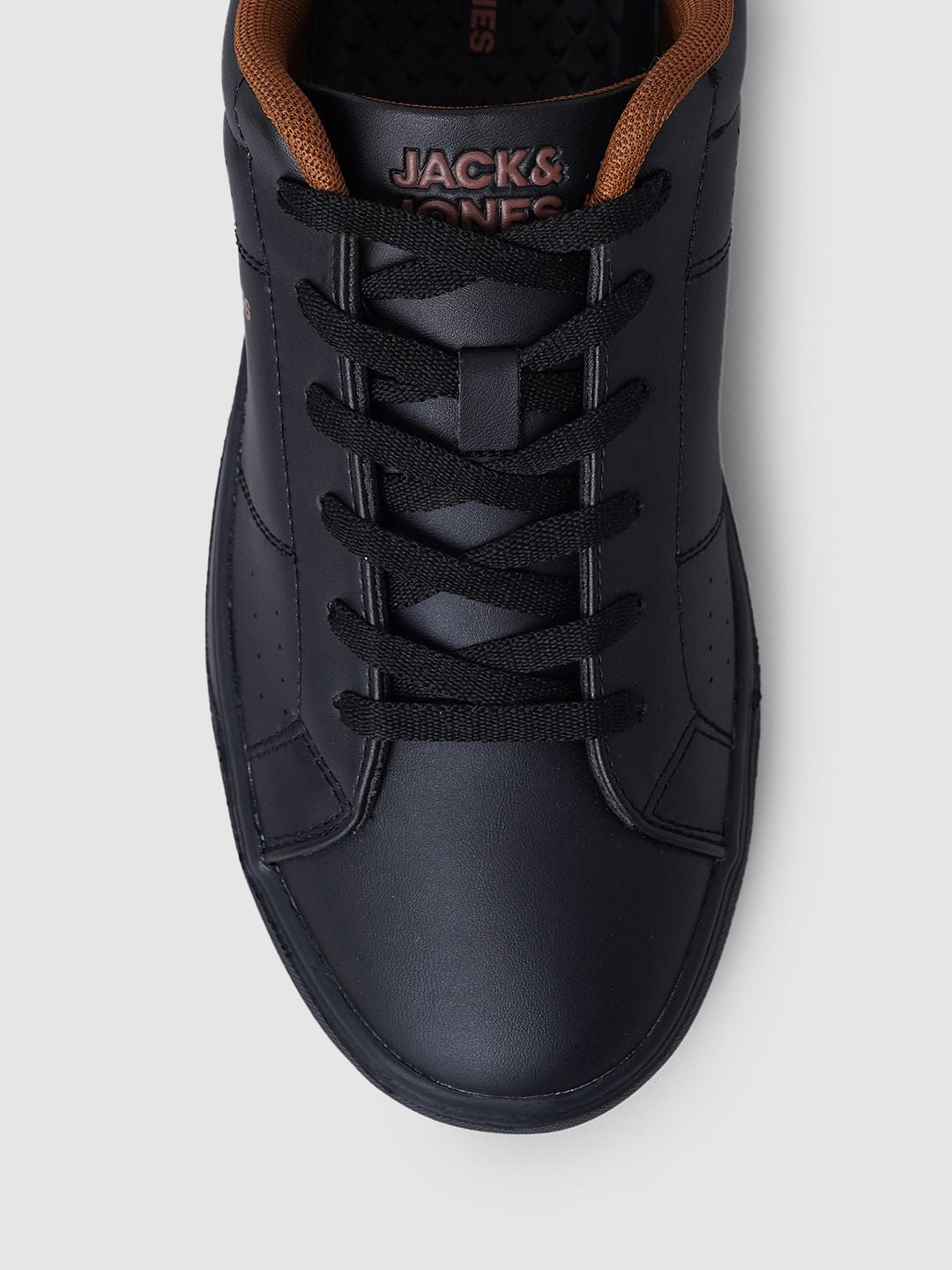 Black PU Casual Sneakers