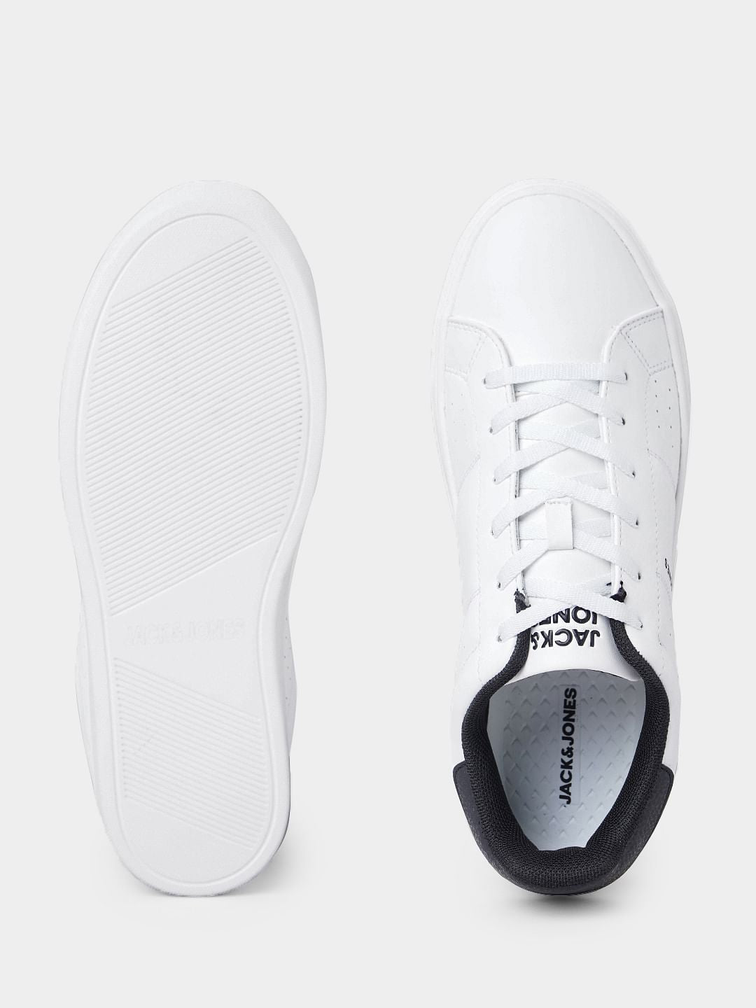 White Colourblocked Casual Sneakers