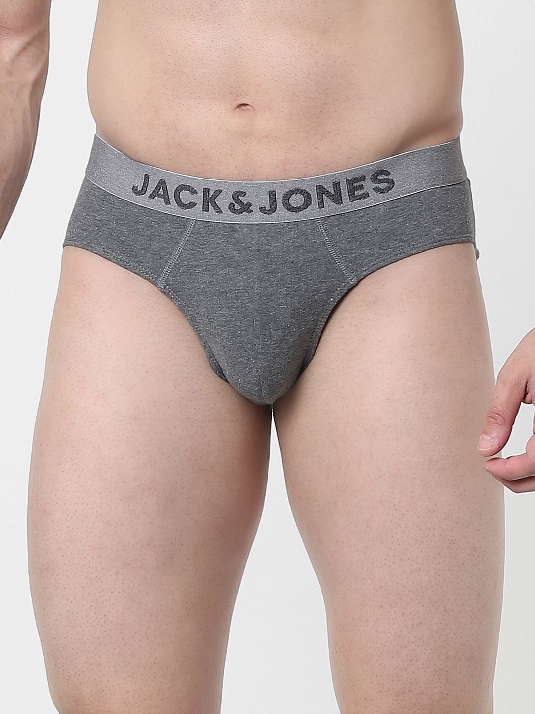Grey Logo Print Briefs