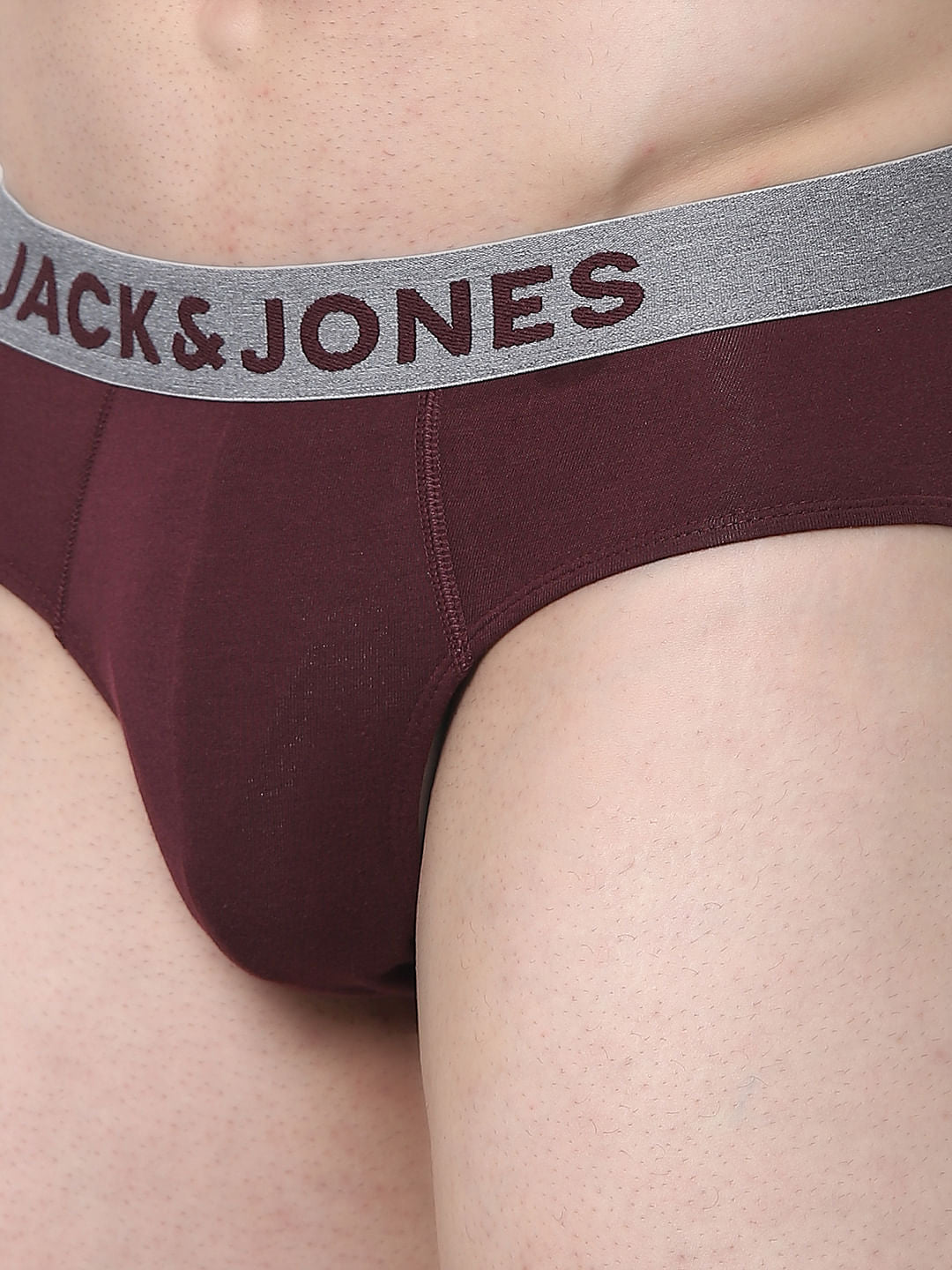 Maroon Logo Print Briefs