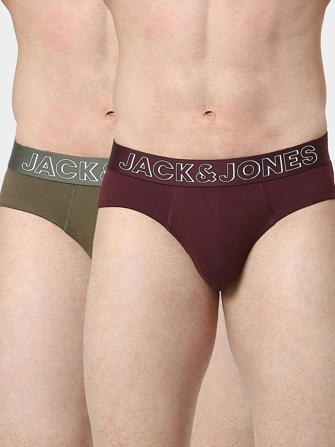 Pack Of 2 Maroon & Green Briefs - S