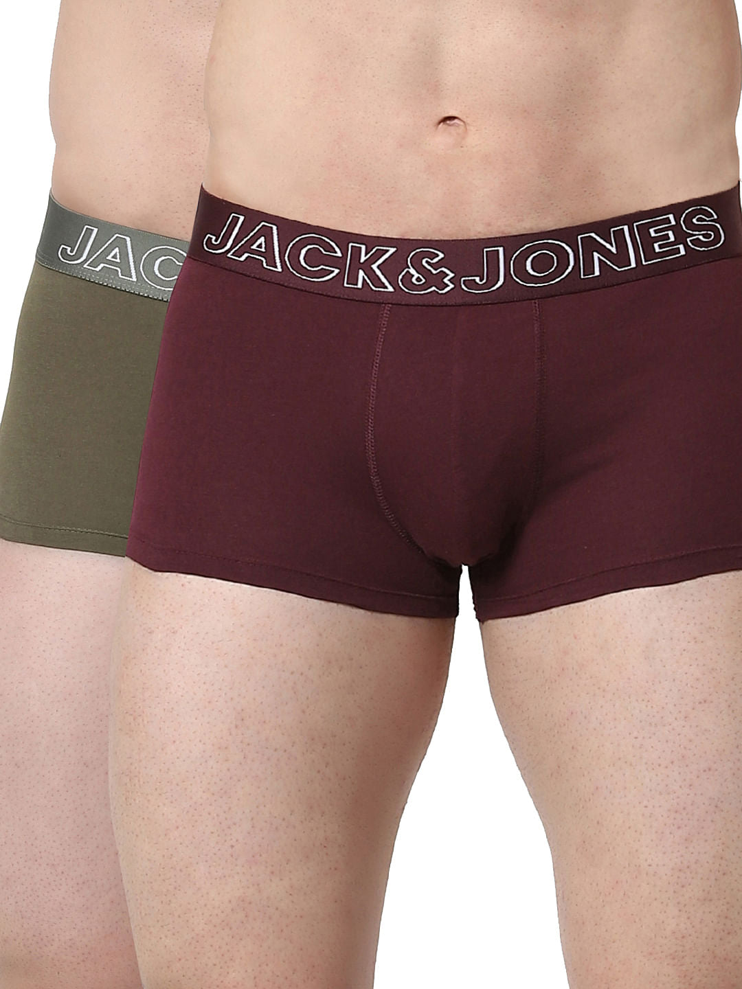 Pack Of 2 Green & Maroon Trunks - S
