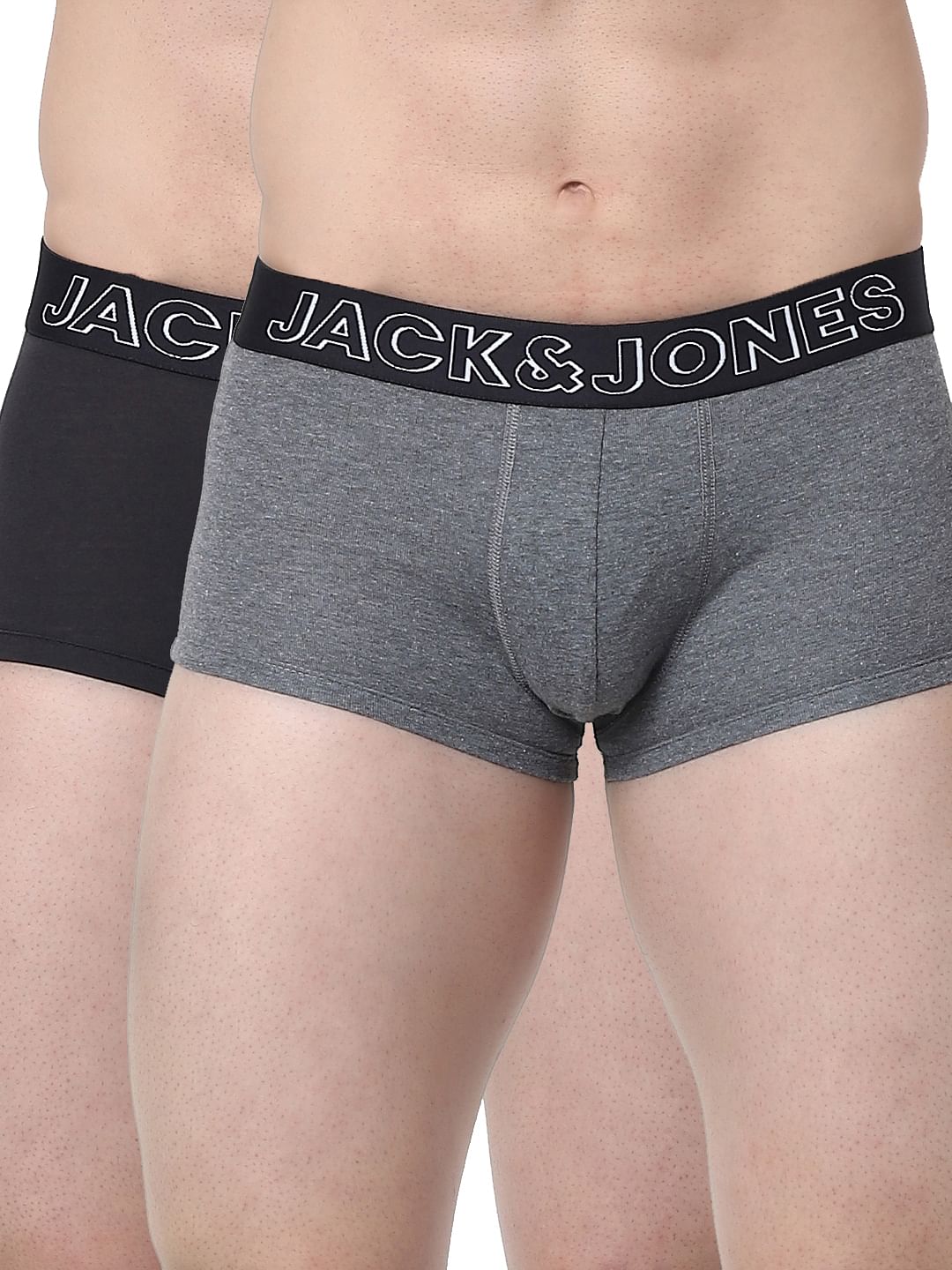Pack Of 2 Black & Grey Trunks - S