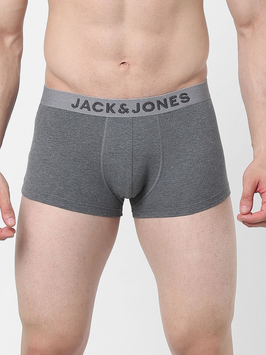 Grey Logo Print Trunks