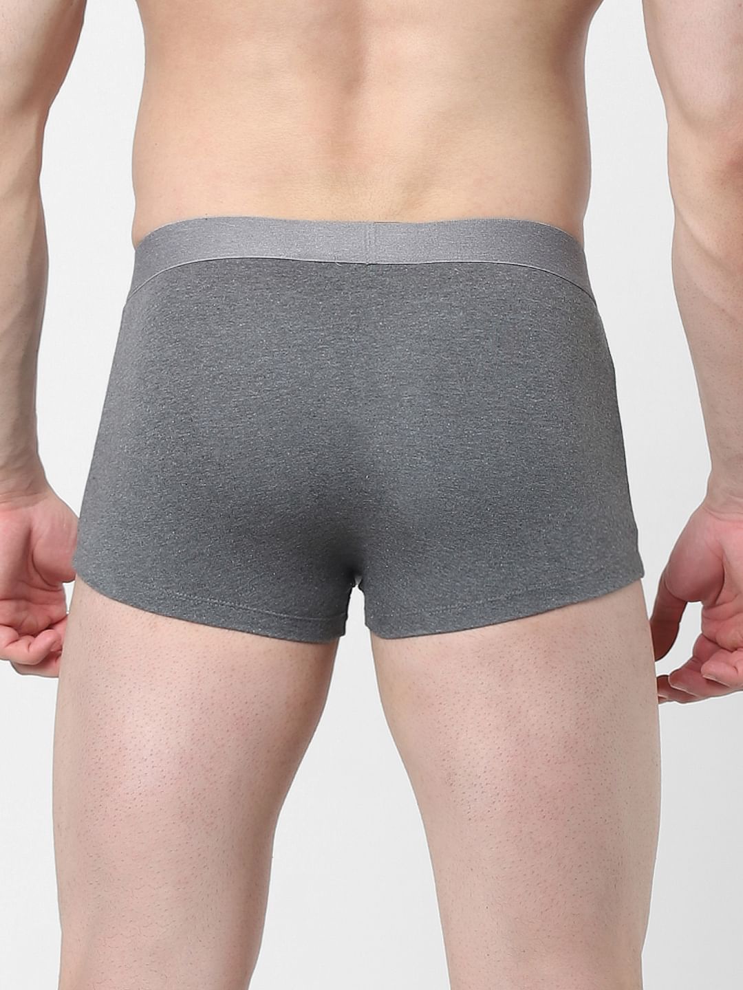 Grey Logo Print Trunks