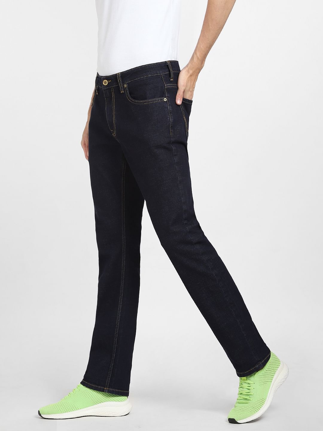 Dark Blue Mid Rise Clark Regular Jeans