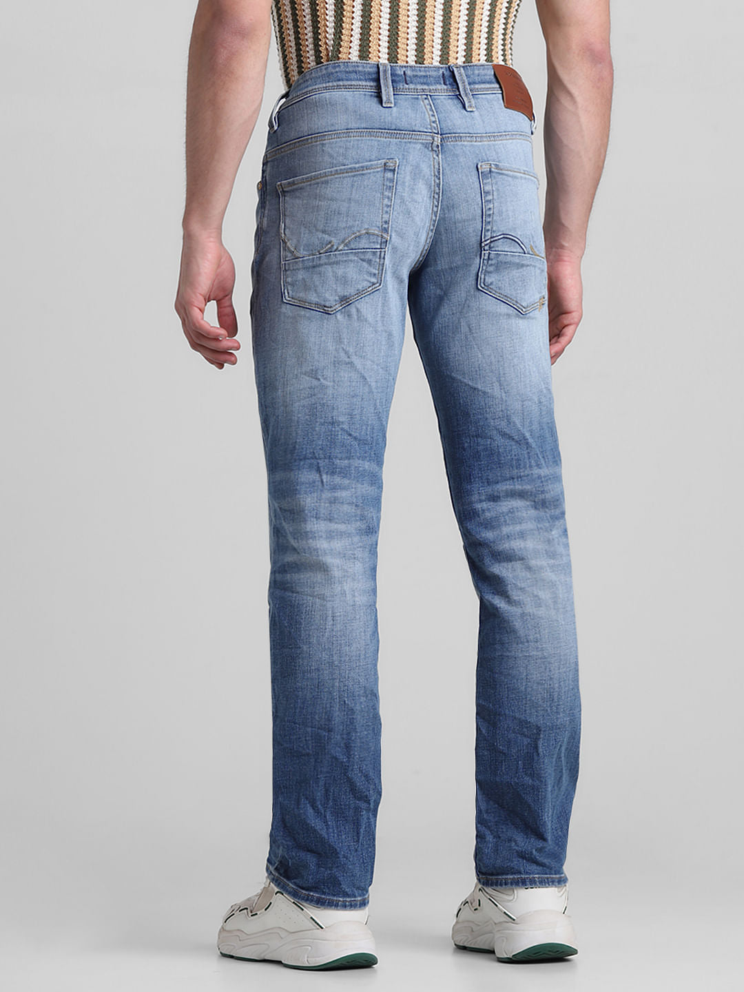 Light Blue Distressed Clark Regular Fit Jeans