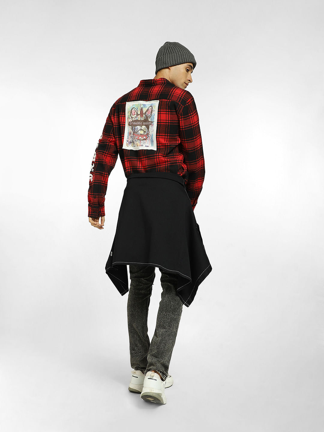Red Check Full Sleeves Shirt - S