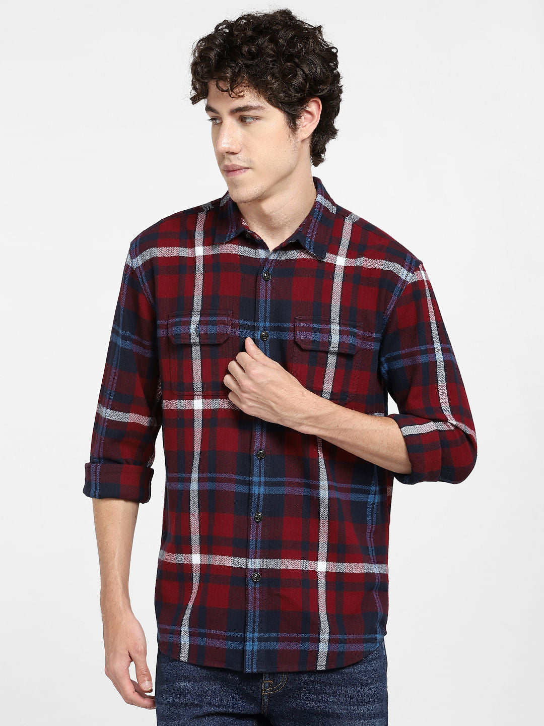 Red Check Full Sleeves Shirt