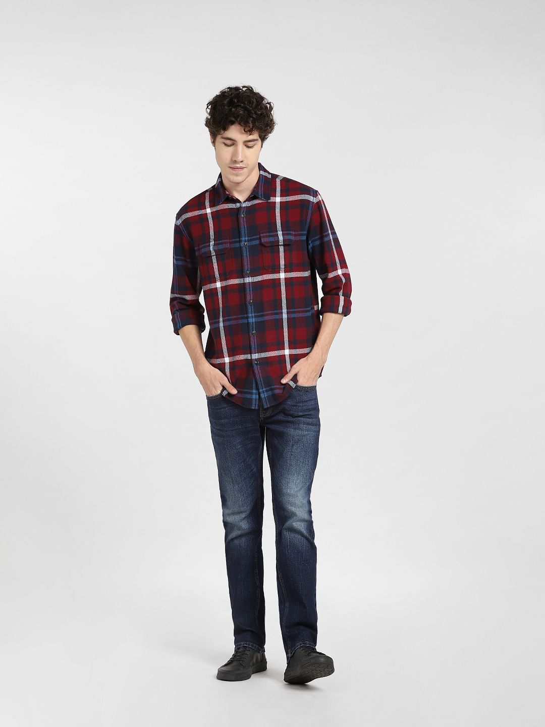 Red Check Full Sleeves Shirt