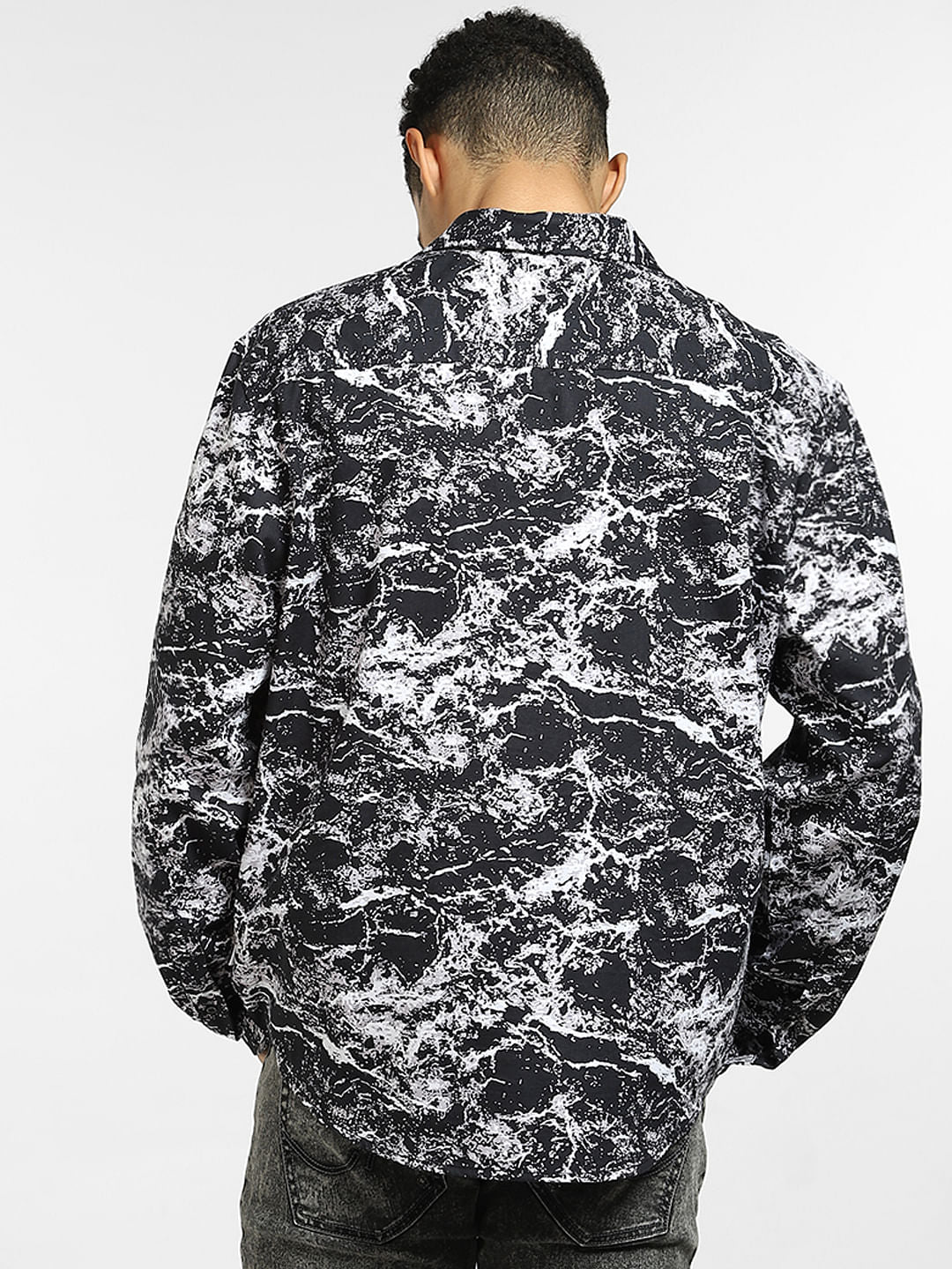 Black Cut & Sew Oversized Shirt