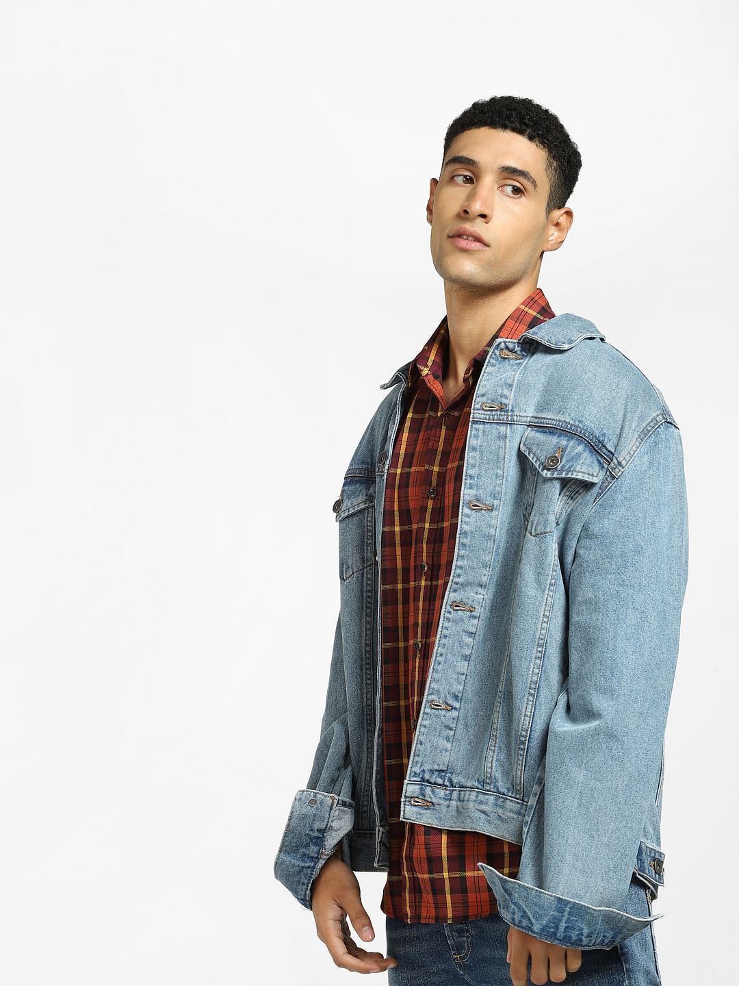 Orange Check Full Sleeves Shirt