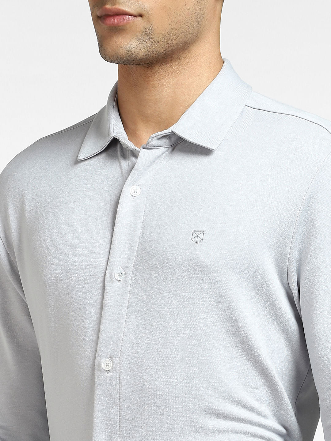 Blue Knit Full Sleeves Shirt