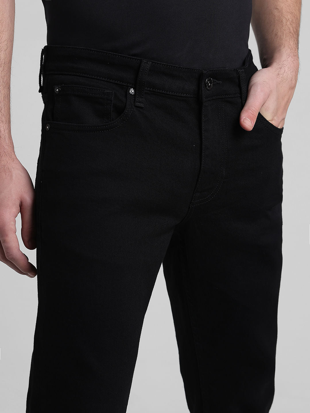 Black Low Rise Glenn Slim Fit Jeans